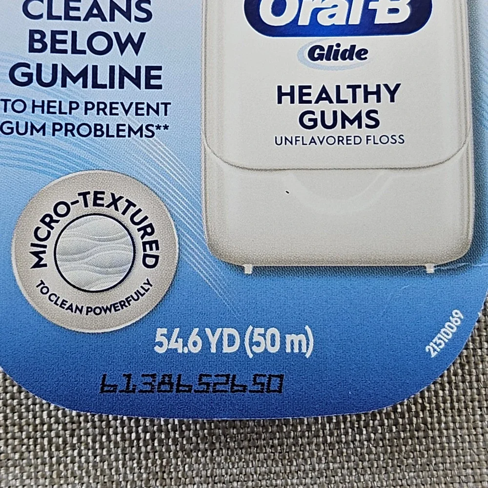 Oral-B Glide Healthy Gums Floss Unflavored 54.6YD Dental Micro Textured 5 pack